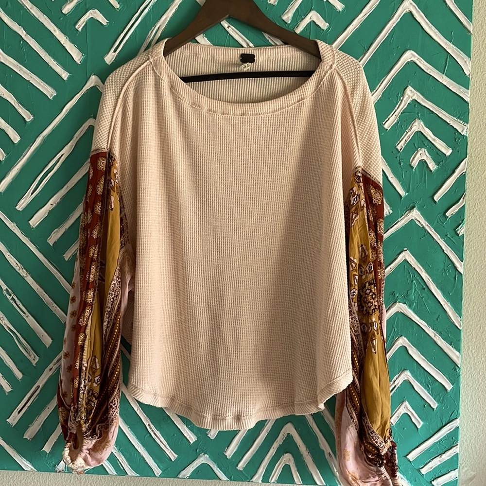 Free People We the Free Blossom Thermal Top Rose - Picture 2 of 6